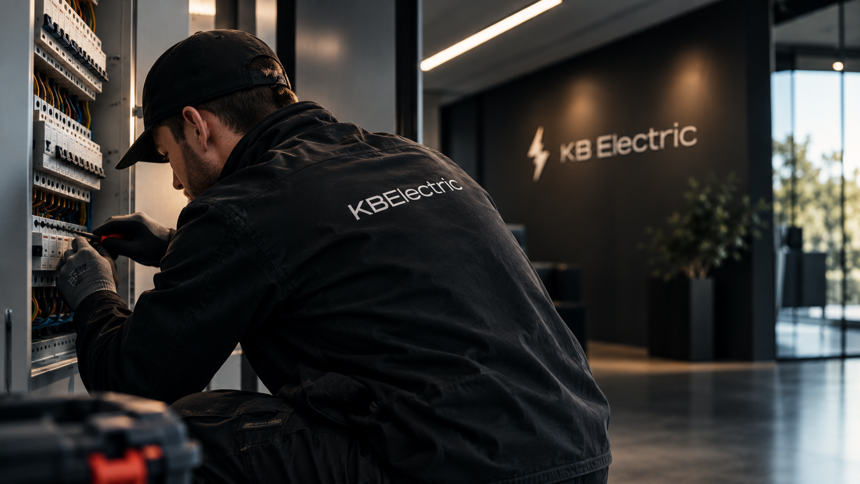 elektryk przy rozdzielnicy kbelectric
